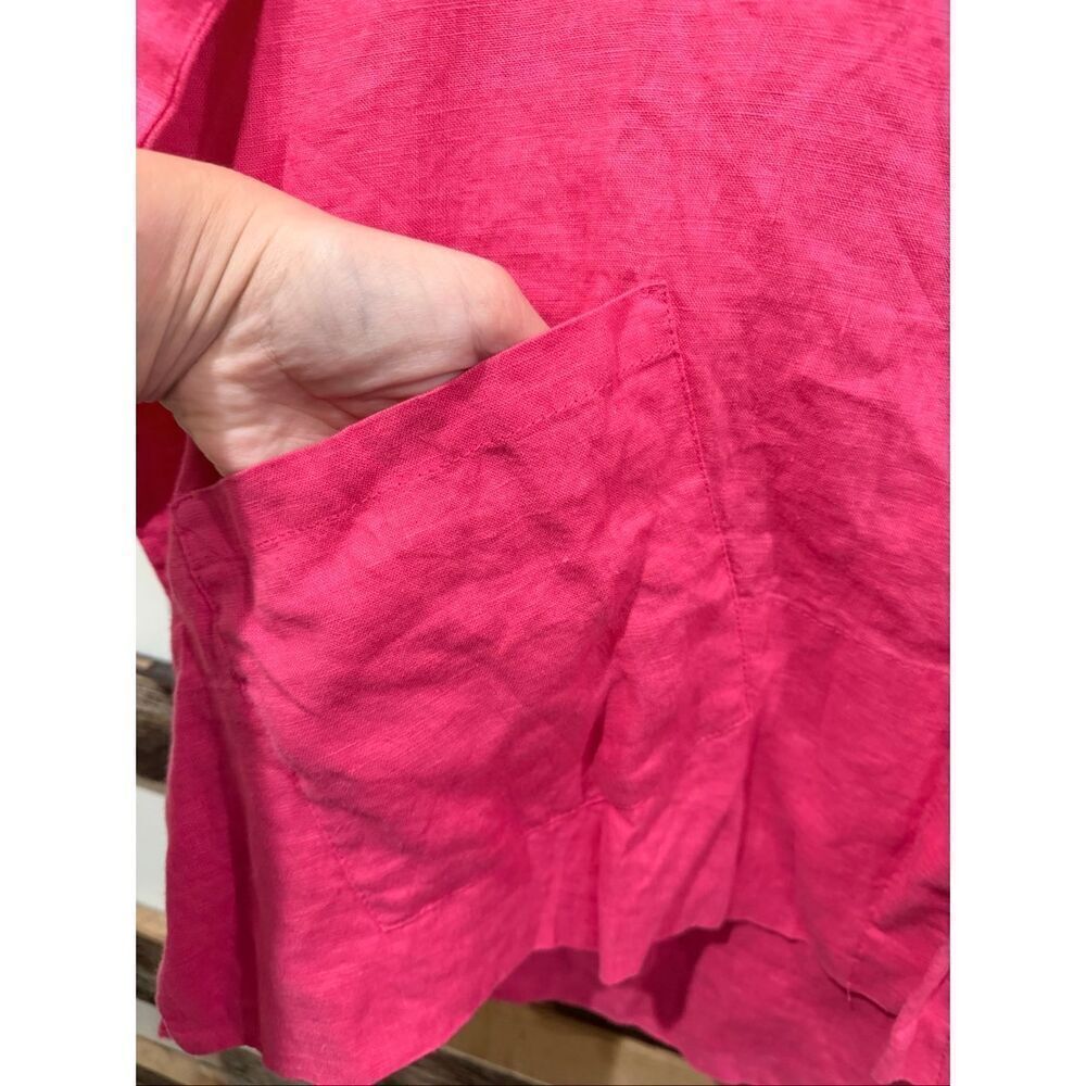 Flax NWOT button front linen pink jacket shacket size Small - Picture 7 of 9